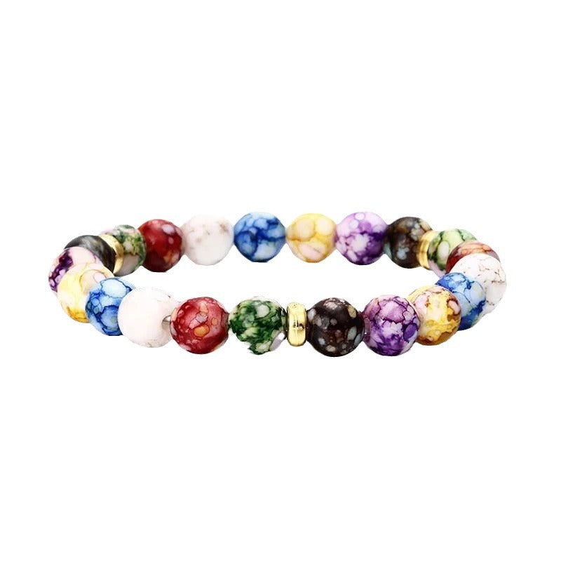 Wholesale Colorful Yoga Balance Energy Beads Volcanic Stone Bracelet