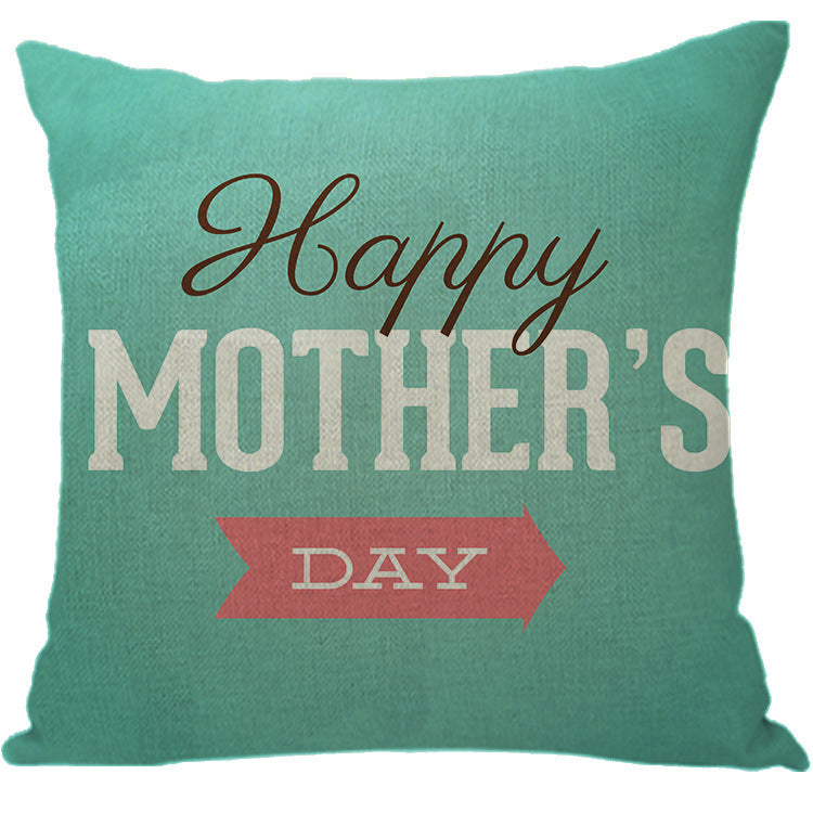 Wholesale Sofa Cushion Home Mother's Day Hug Linen Letter Print Pillowcase