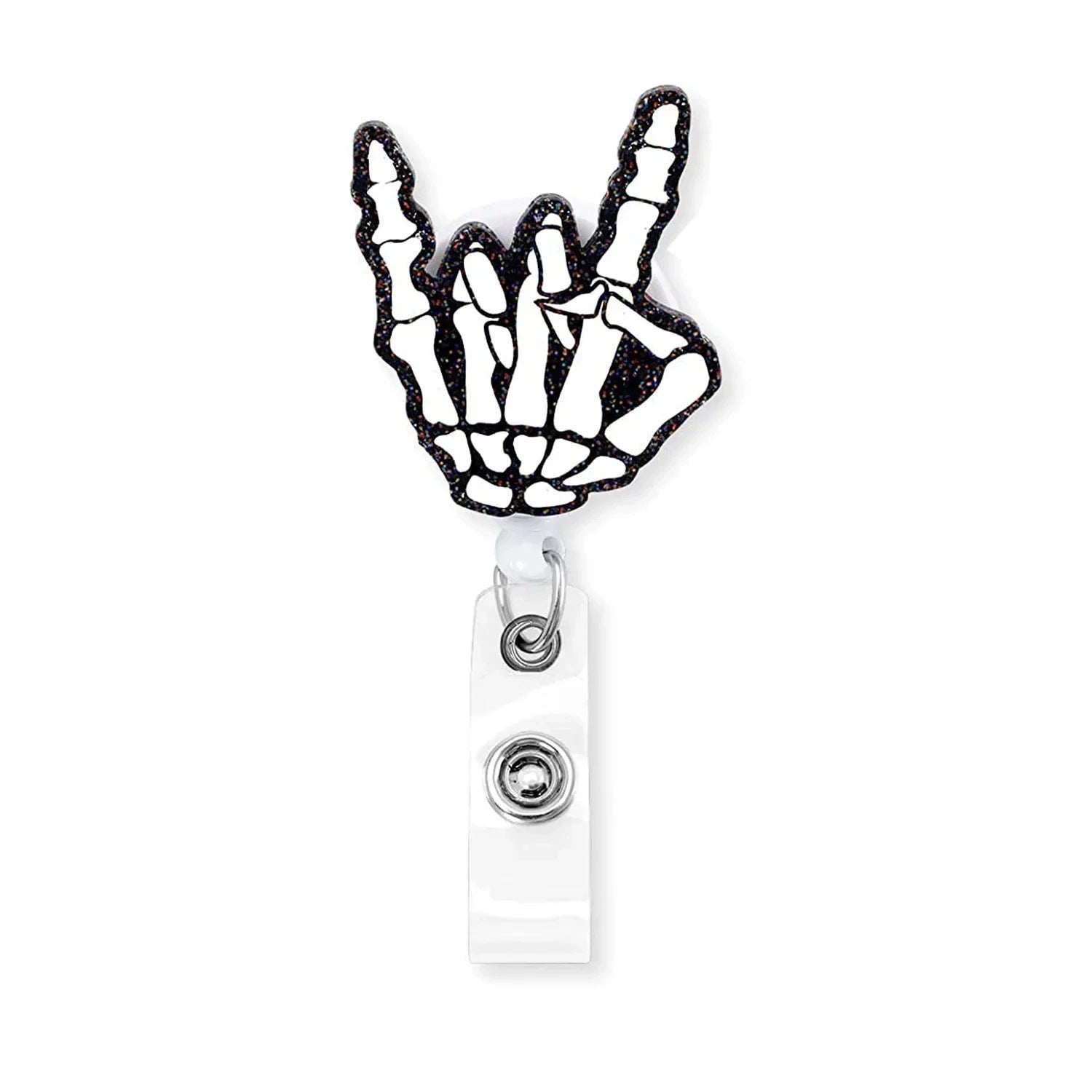 Wholesale Blackened Skeleton Medical Easy Pull Buckle  Badge Reels