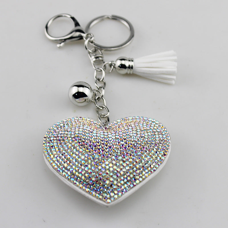 Wholesale Rhinestone Colorful Heart Keychain