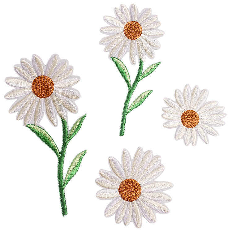 Wholesale Fresh Flower Embroidery Patch Decorative Iron On Sew On For Clothing Bags Craft Supply