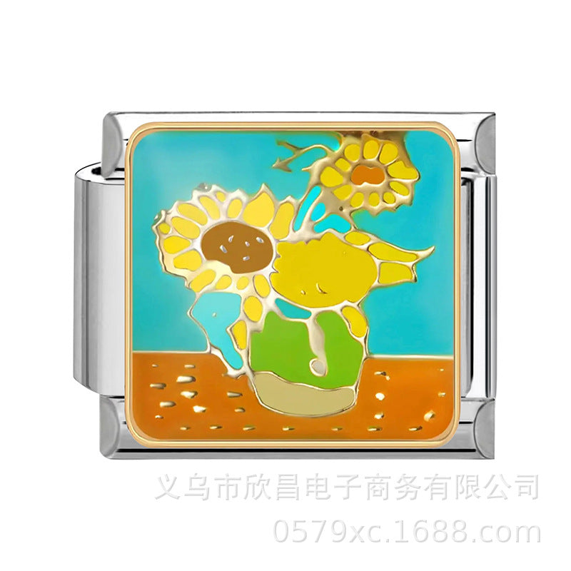 Wholesale Italian Charm Bracelet 9mm DIY Disassembly Stainless Steel Retro Brace Bracelet