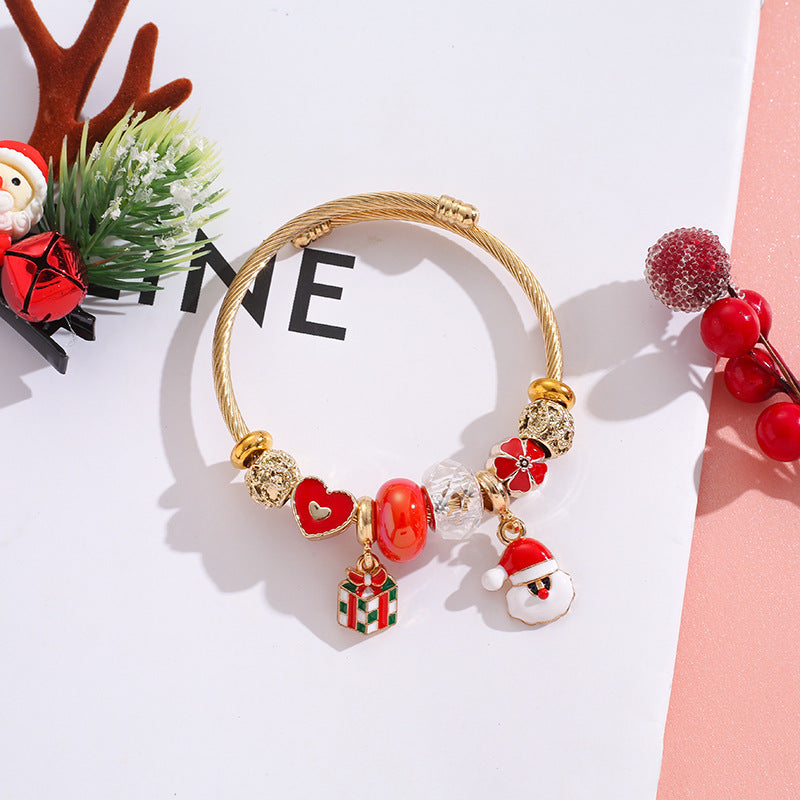 Wholesale Stainless Steel Santa Christmas Bracelet