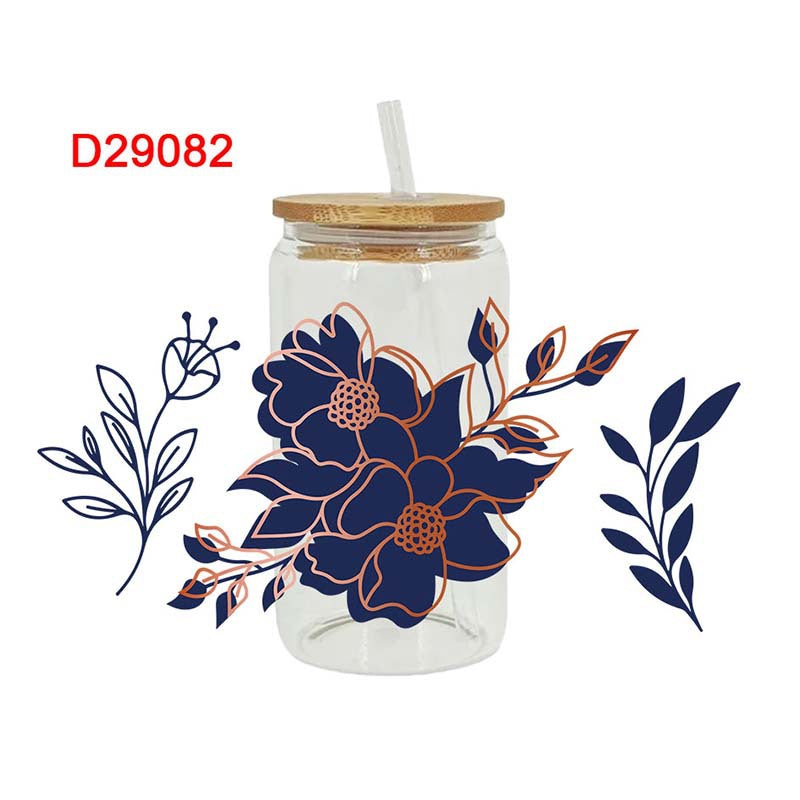 Wholesale Uv Transfer Sticker Glass Cup Crystal Label Crystal Sticker 16OZ UV DTF WRAPS