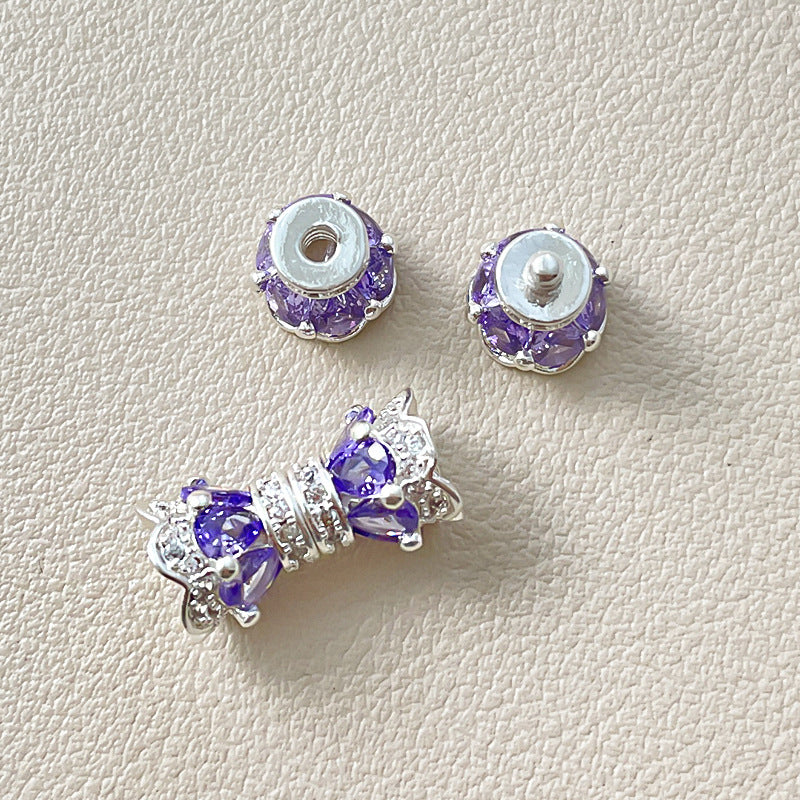 Wholesale Small Waist Screw Buckle 18k Color-retaining Real Gold Inlay Zirconium Pearl Buckle DIY Bracelet Material