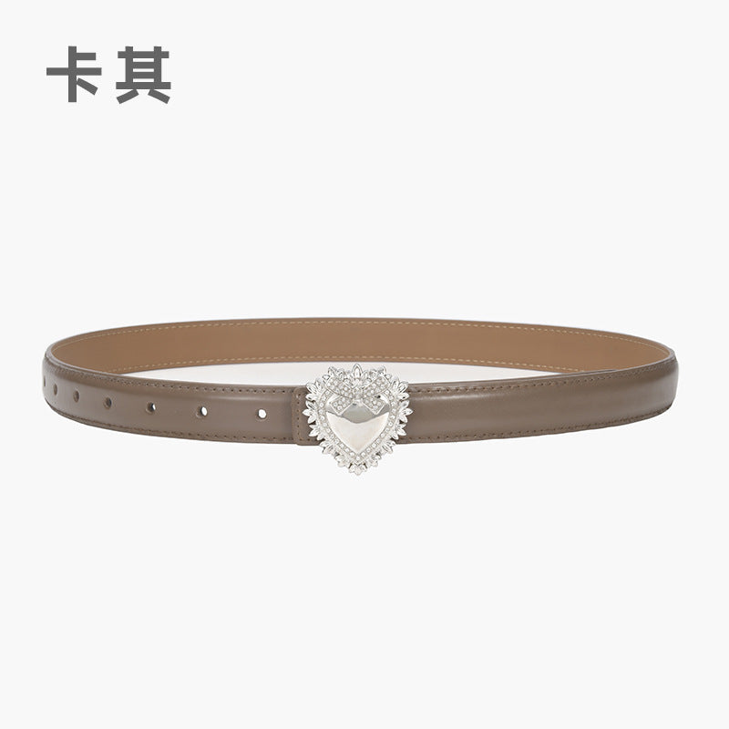 Wholesale Silver Love Buckle Genuine Leather Belt