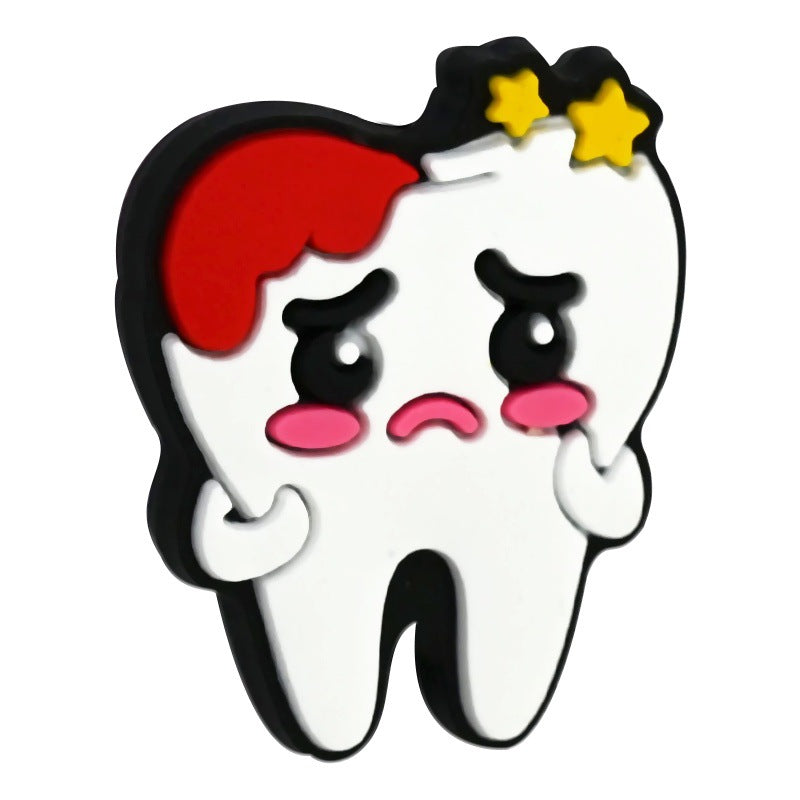 Wholesale   Random 100pcs/pack Cute Cartoon Tooth Series Beads Focal Beads