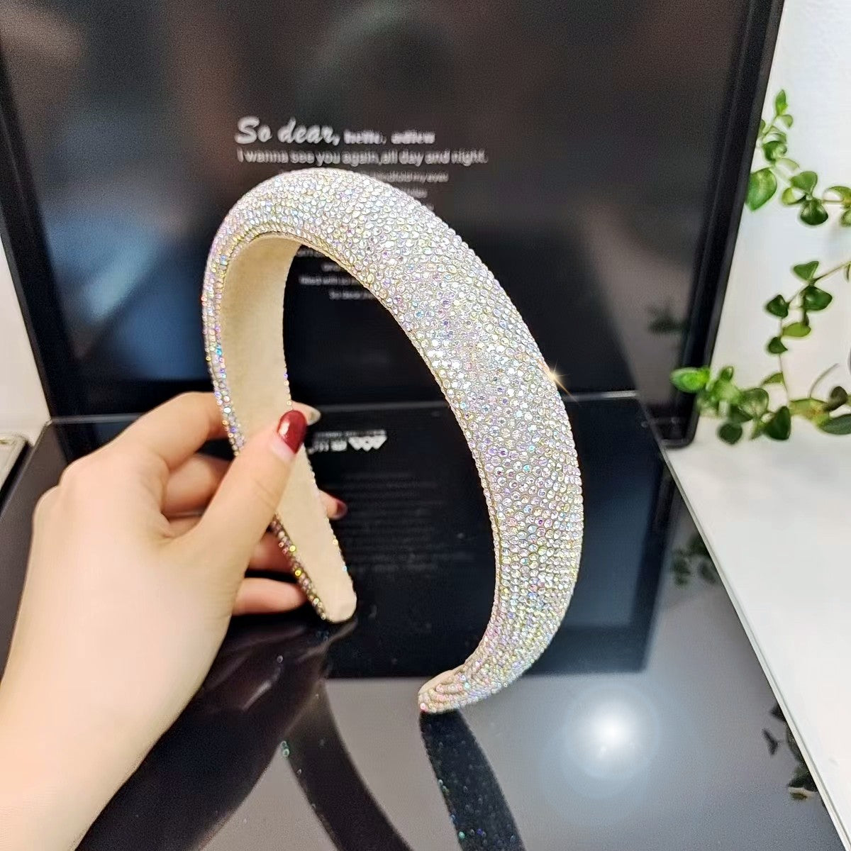 Wholesale High-grade colorful diamond high headband