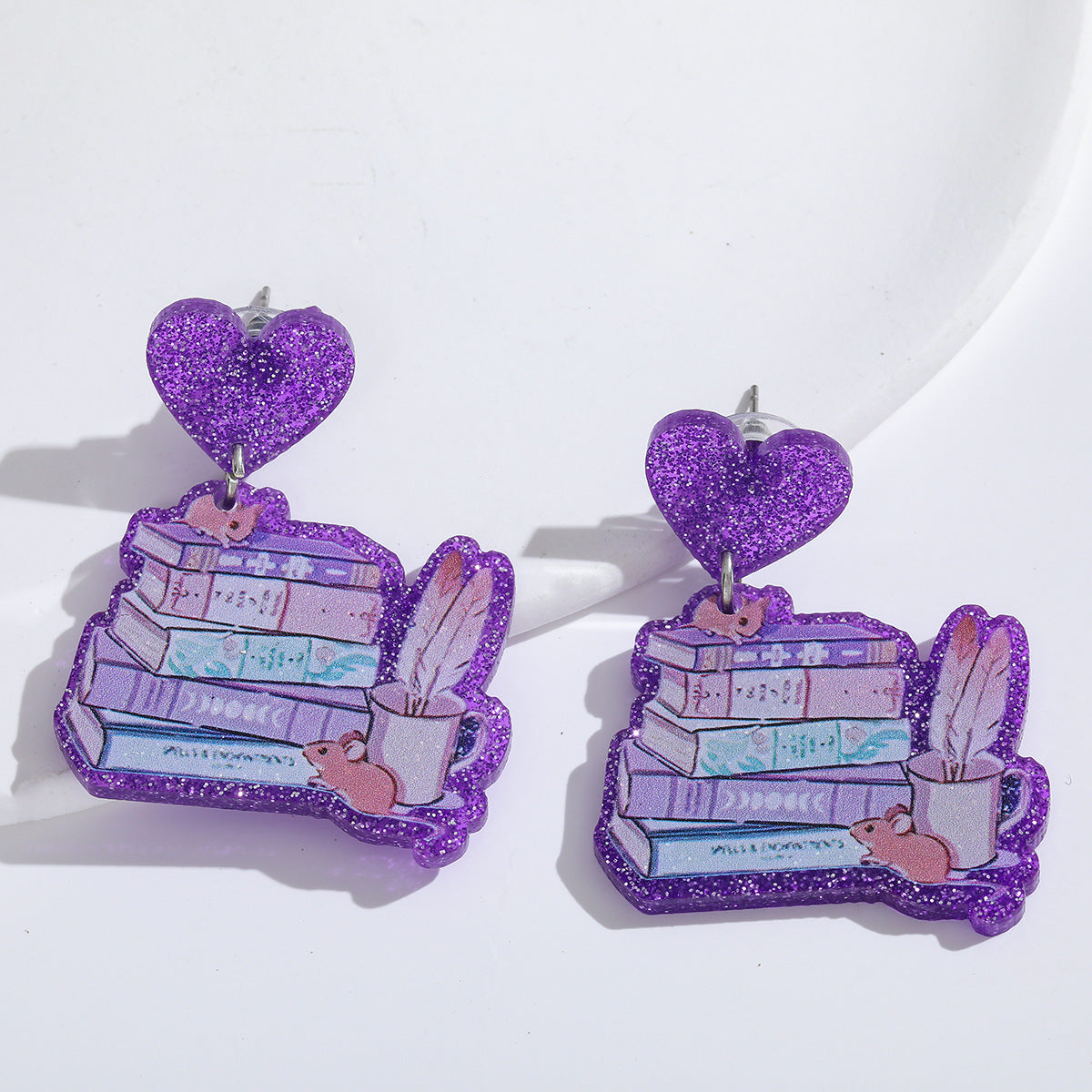 Wholesale Teacher's Day teach glitter acrylic earrings campus teacher earrings cute jewelry