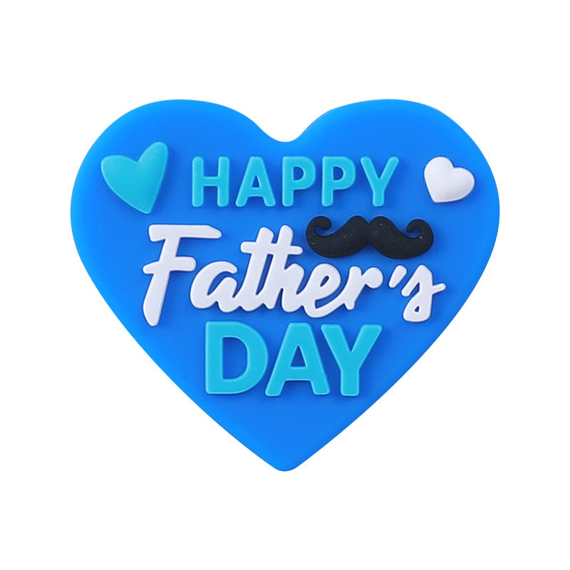 Wholesale 20PCS Father's Day Heart Shaped Silicone Beads