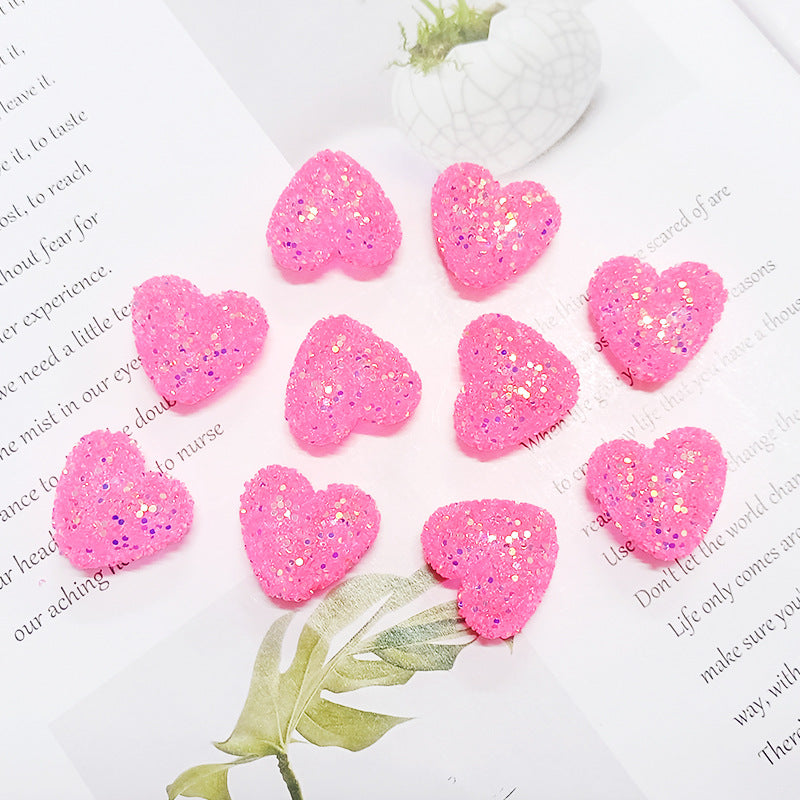 Wholesale Sequined heart-shaped straight hole Acrylic Beads