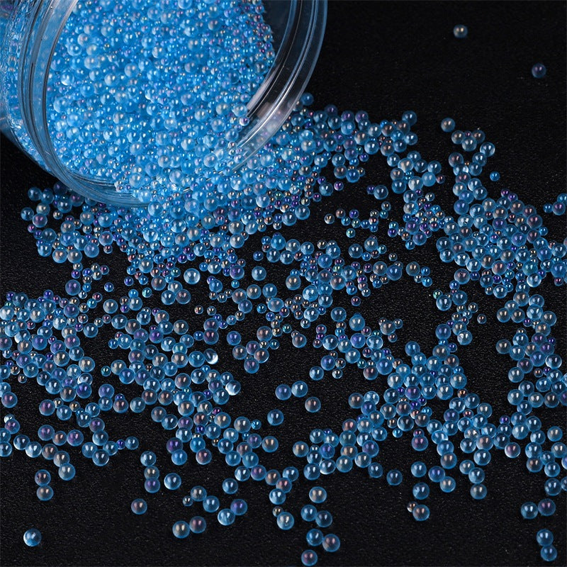 Wholesale 30g Non Porous Transparent Iridescent Glass Rice Beads