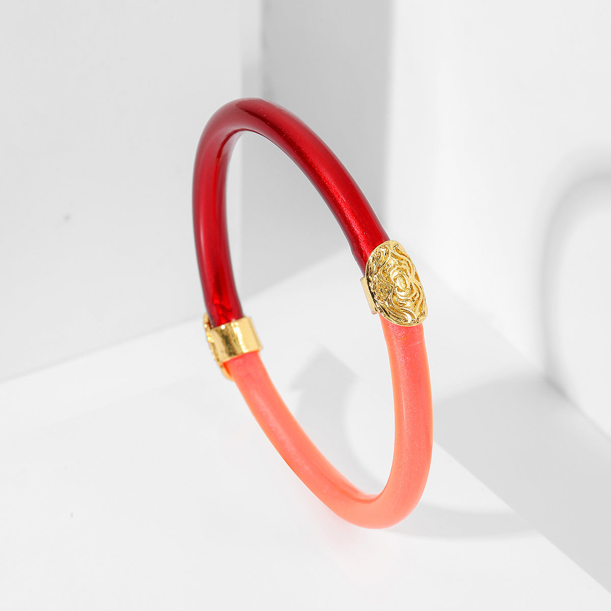 Wholesale Rainbow Color Matching Gold Powder Silicone Alloy Buckle Bracelet