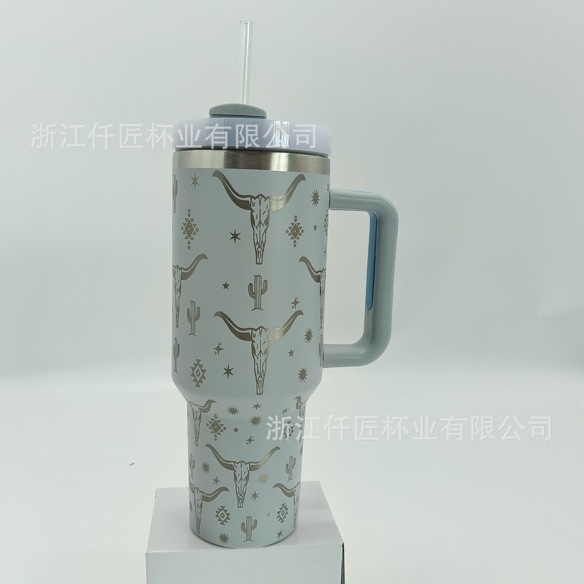 Wholesale Second Generation 40oz Handle Car Cup Laser Bull Head Stainless Steel Car Cooling Ice Cup