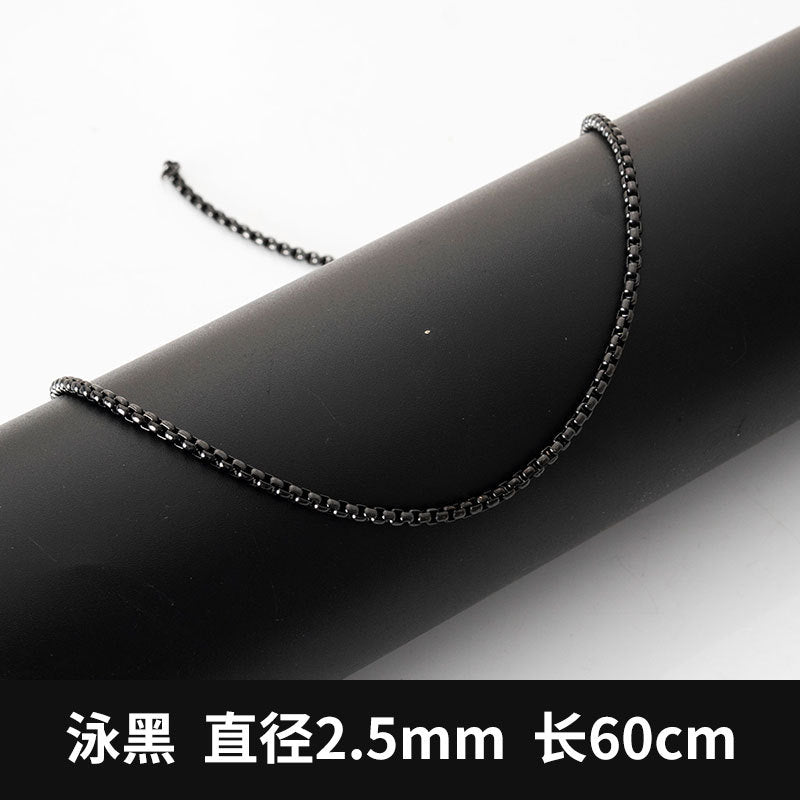 Wholesale 2.5mm stainless steel square pearl chain necklace