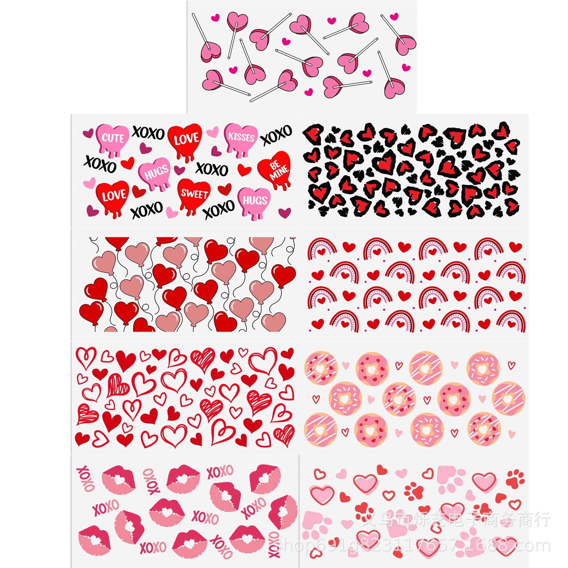 Wholesale Valentine' s Day Christmas Drink 16oz Cup UV DTF Wraps