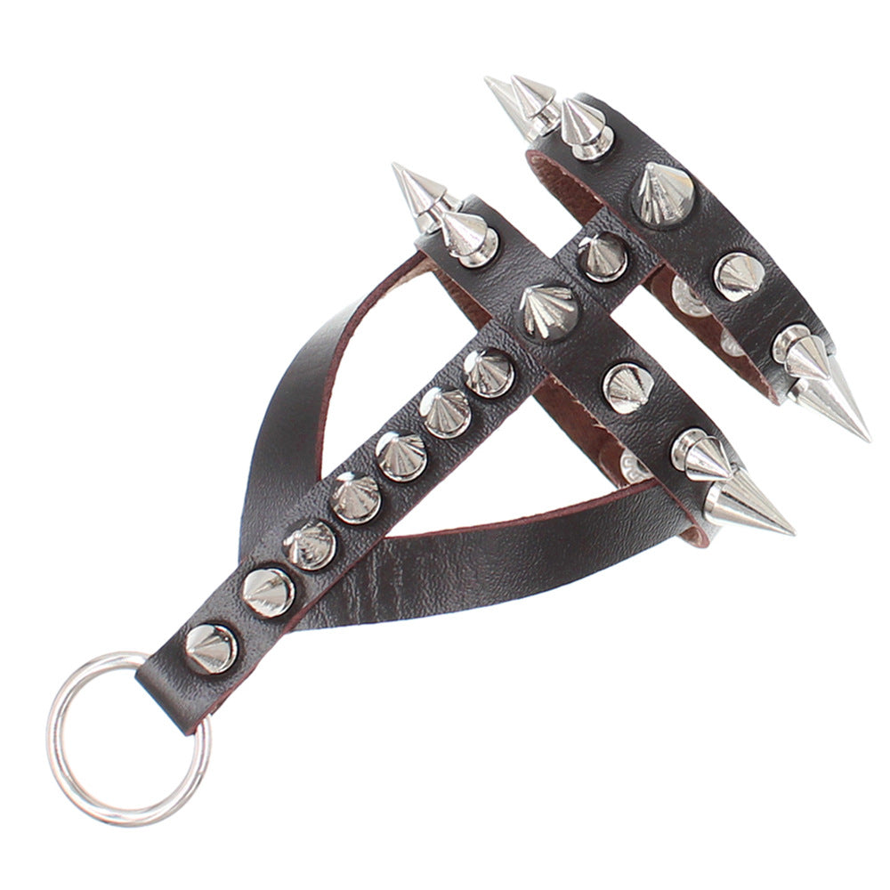 Wholesale  Dark Exaggerated Gothic Bracelet PU Leather Pointed Rivet Bracelet