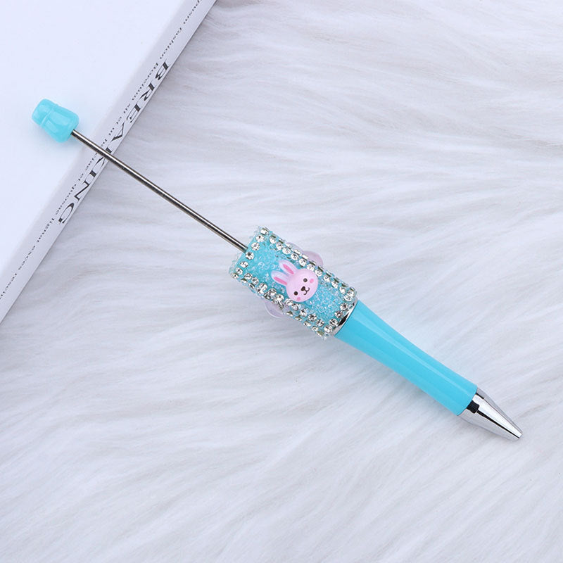 Wholesale 50pcs DIY Sugar White Rabbit Beads Dream Chasing Dream Cute Rabbit Beads Round Beads Cute Pen