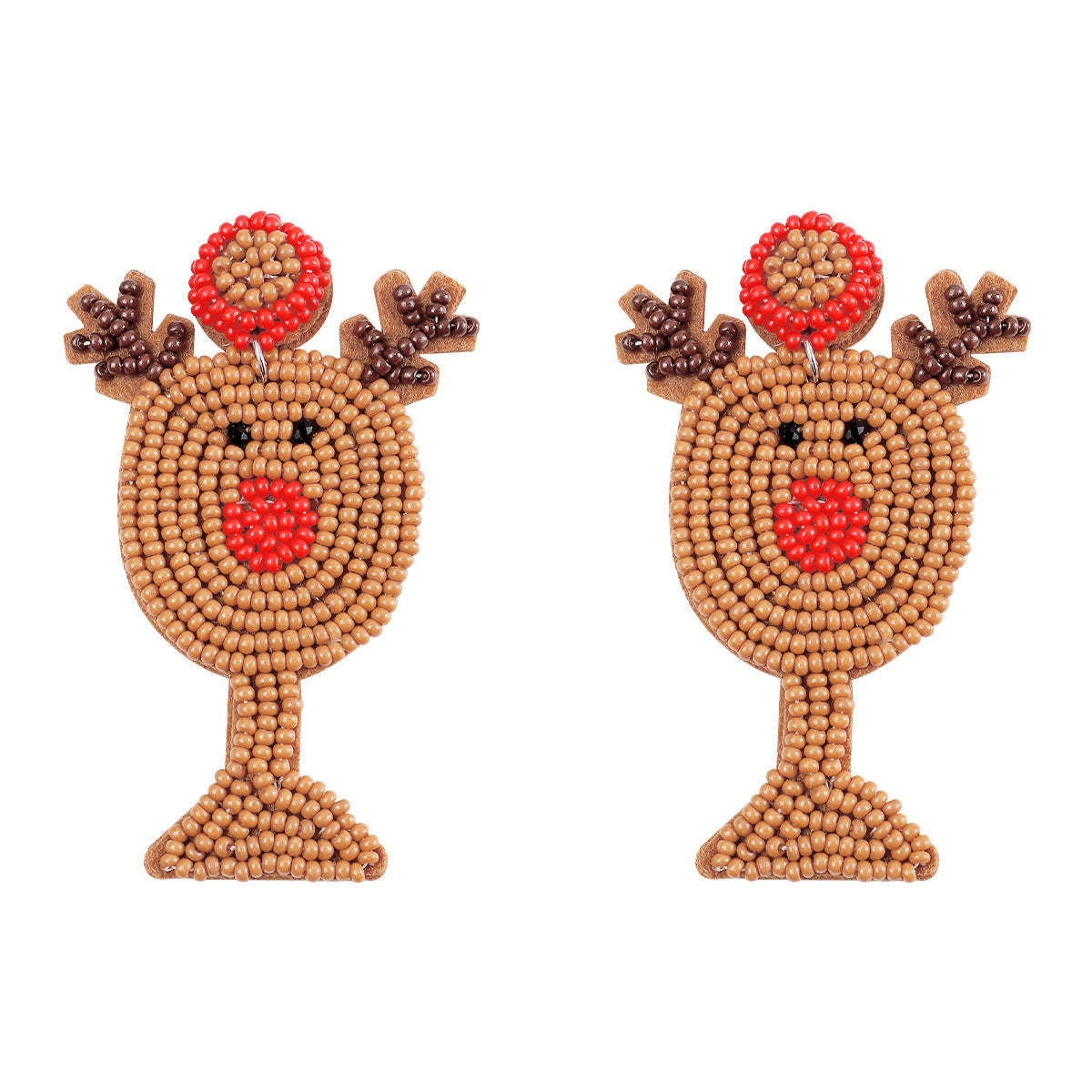 Wholesale Christmas Tree Boots Handmade Fabric Rice Bead Earrings