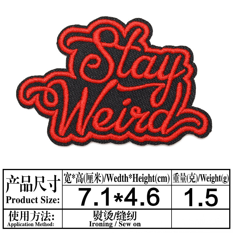 Wholesale Trendy Embroidered Letter Patches Set Of 4 Black Twill Badges For Clothing Decorative Resale Accessory