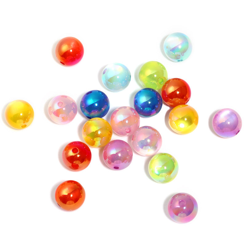 Wholesale Random 100pcs Colorful round jelly cat eye acrylic beads