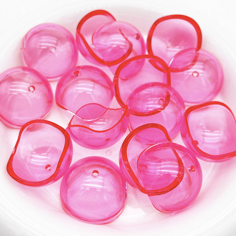 Wholesale Transparent Spherical Shell Hemispherical Shaped Round Ball Straight Hole Beads