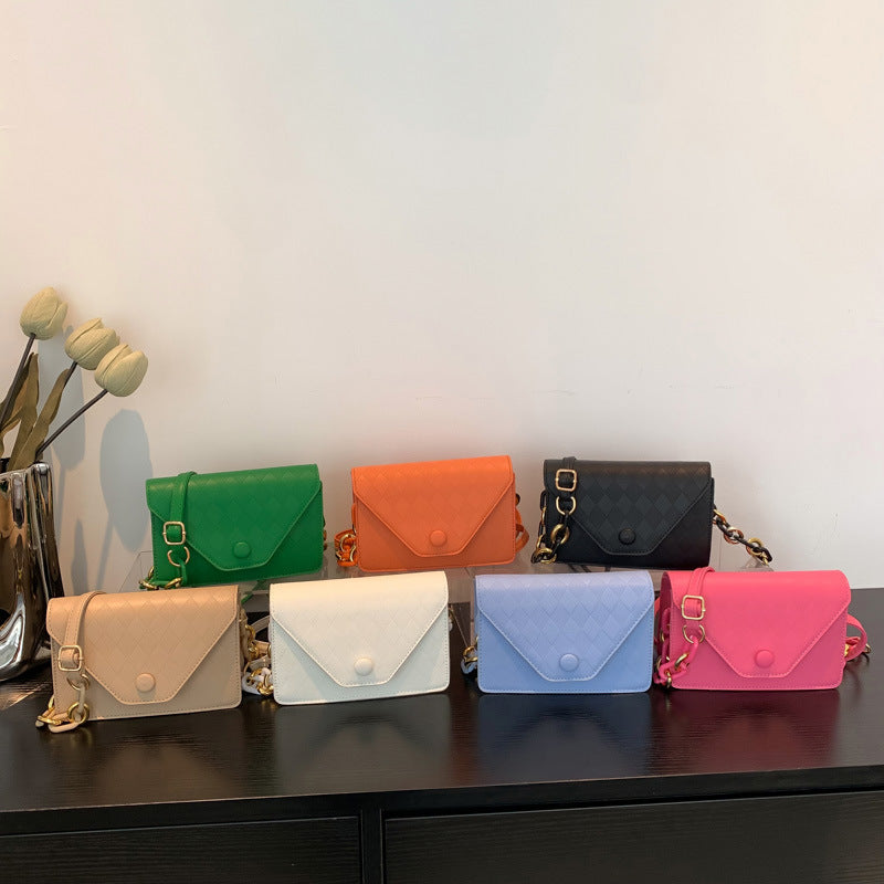 Wholesale PU Candy Color Shoulder Diamond Bag