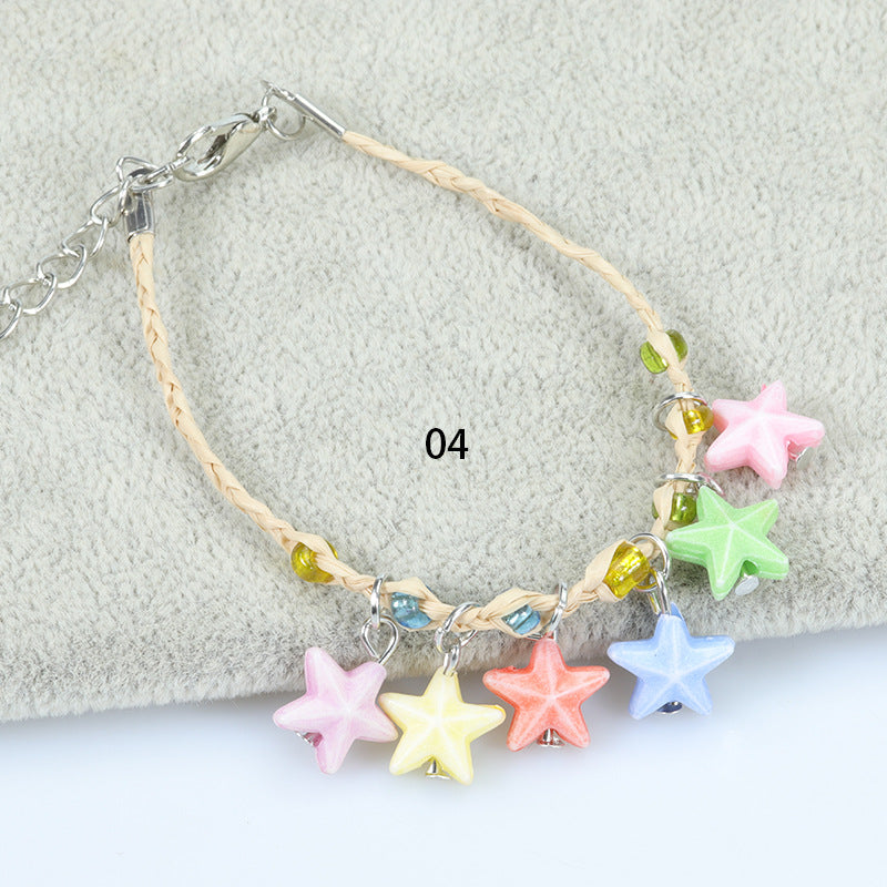 Pulsera de colores de macarrón trenzado de colección de océano al por mayor