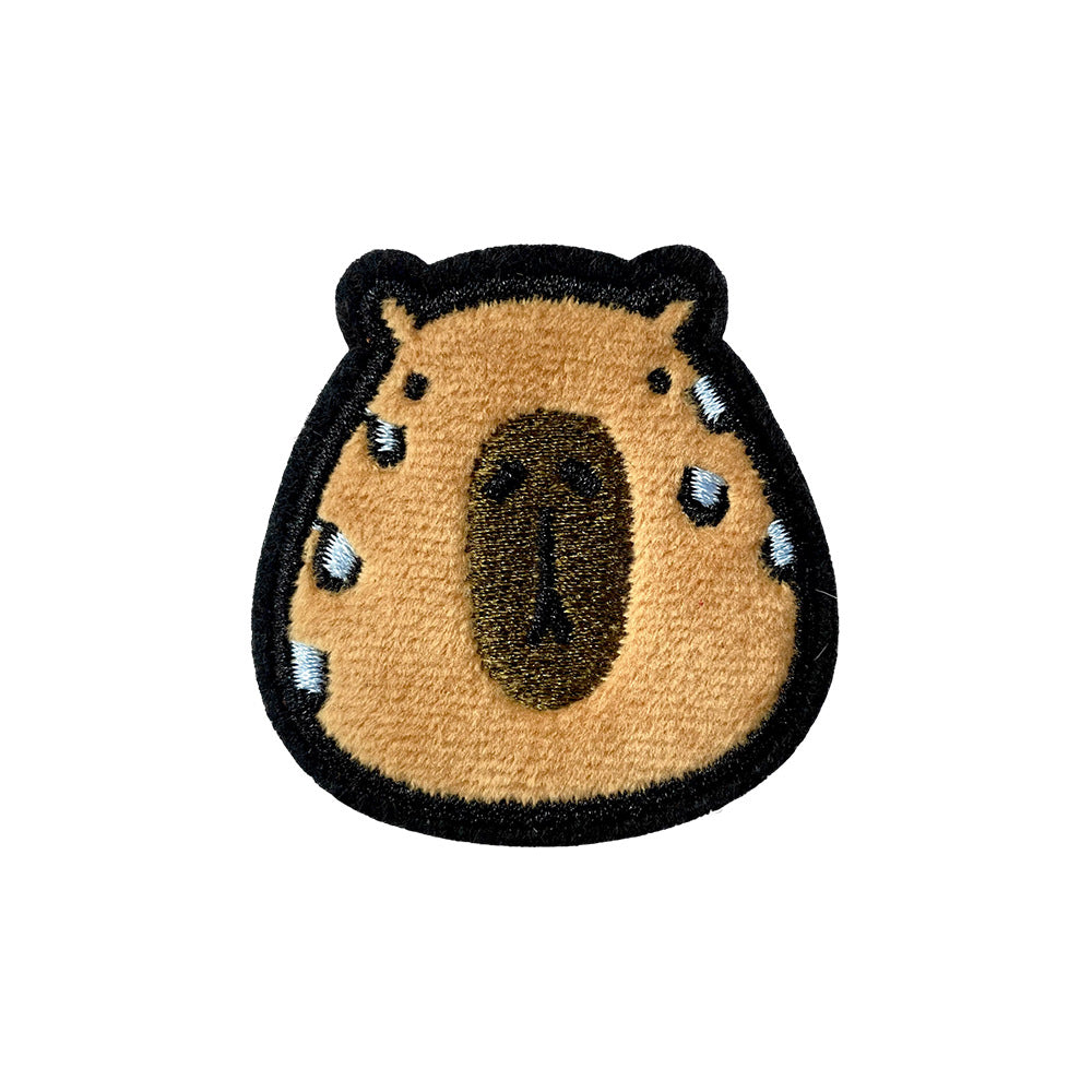Wholesale Towel Embroidery DIY Patch Capybara Cartoon Embroidered Badge For Coat Decoration