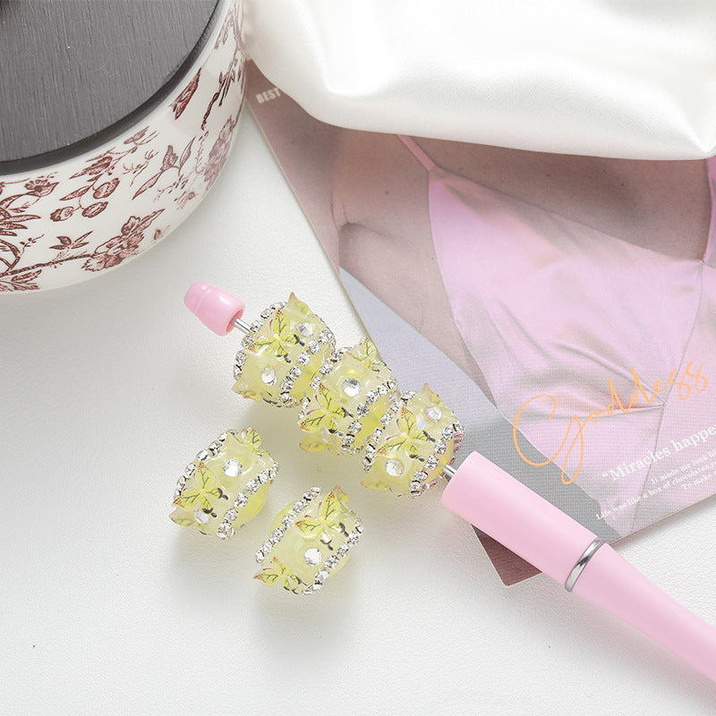 Wholesale 10pcs Butterfly Flower  Beads Acrylic Beaded DIY Handmade Material