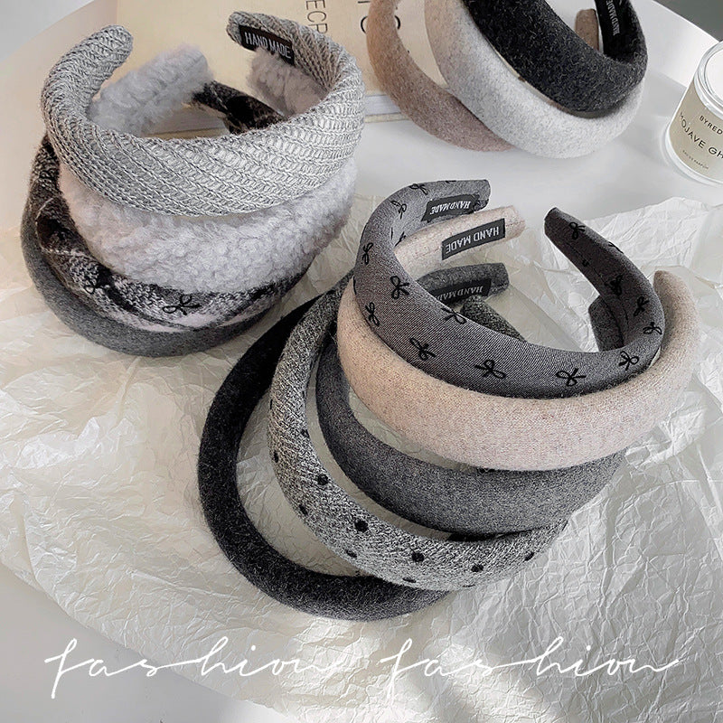 Wholesale Grey wide bow headband
