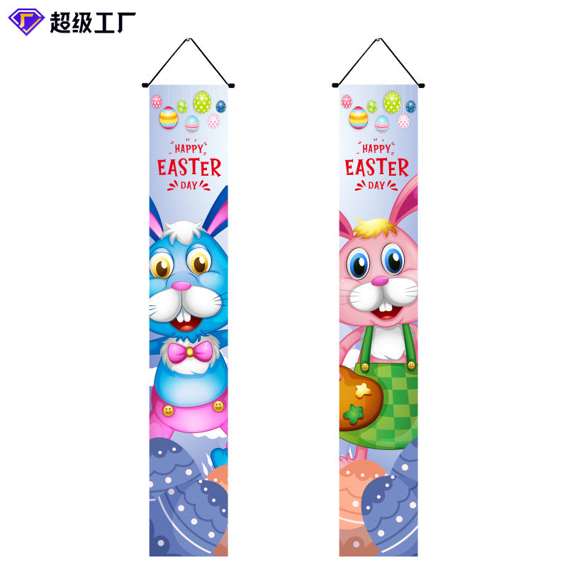 Wholesale Easter Party Decoration Egg Bunny Door Curtain