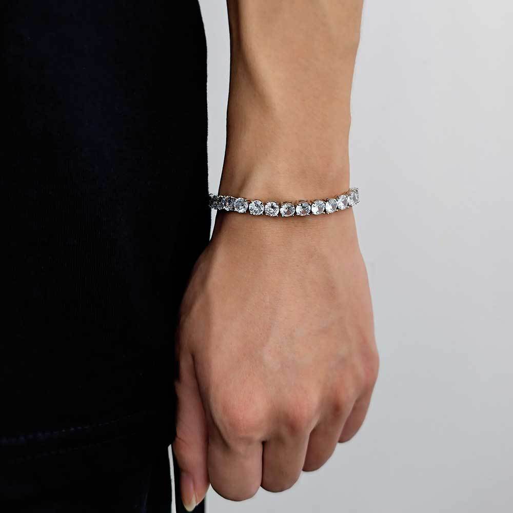 Wholesale Trendy Tennis Chain Zirconia Bracelet Hip Hop Copper Plated Men's Bracelet Jewelry Fashion Accessories