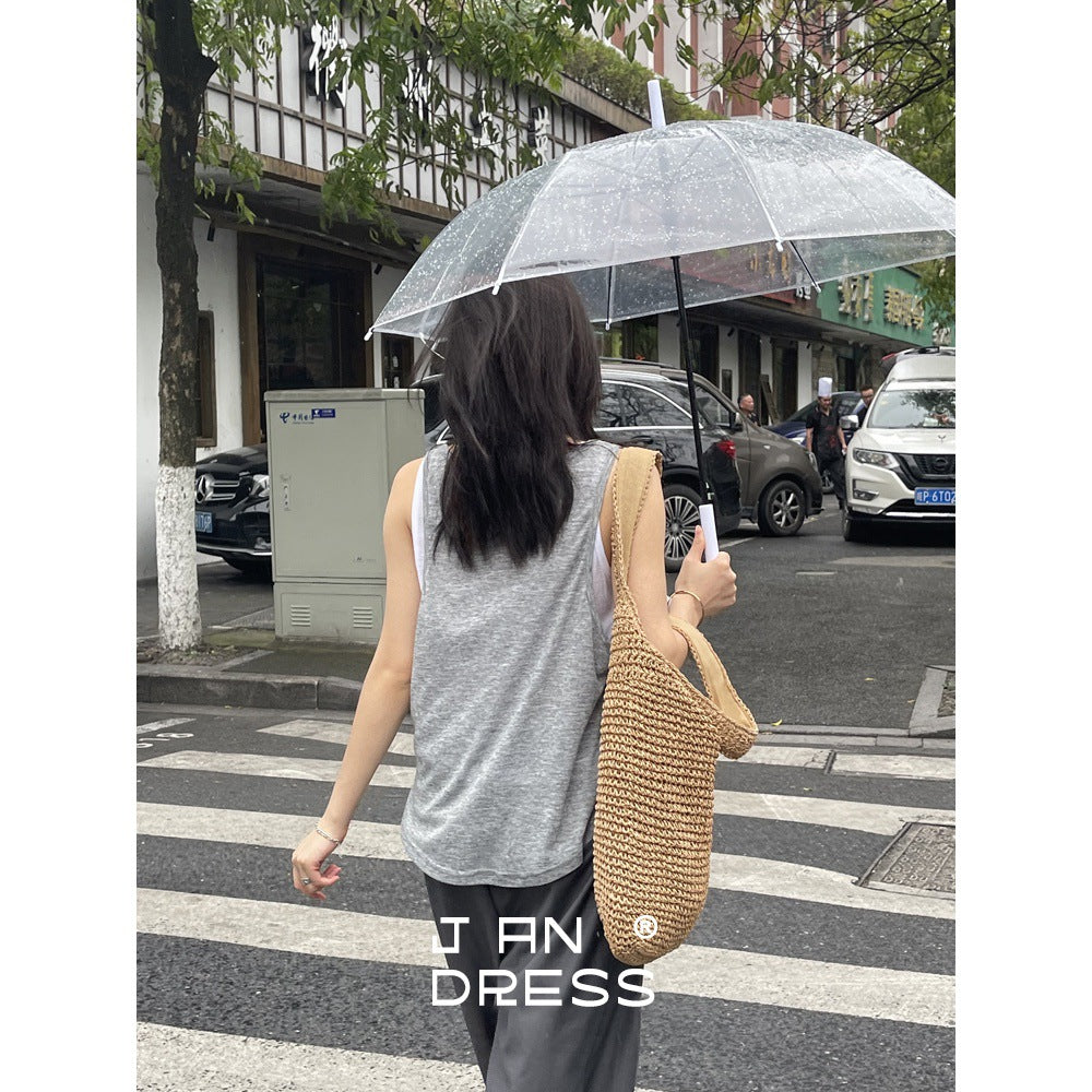 Wholesale Raffia woven bag large capacity beach bag single shoulder hollow woven bag