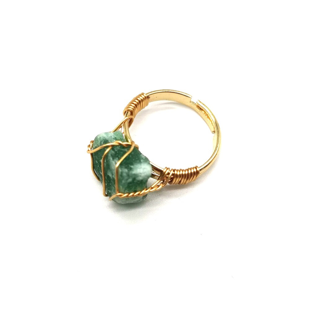 Wholesale The New Statement Hand-wound Rough Stone Agate Ring Is Adjustable