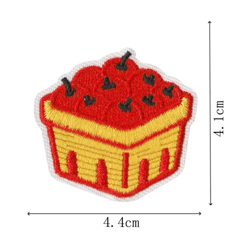 Wholesale Polyester Cotton Embroidered Cherry Patch Set Iron On Sew On Decorative Accent For ets School Uniforms And Bags