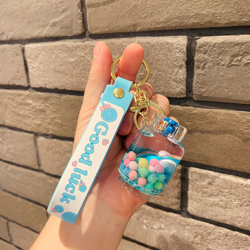 Llavero y llavero de botella de tanque acrílico de aceite y tanque de gasolina