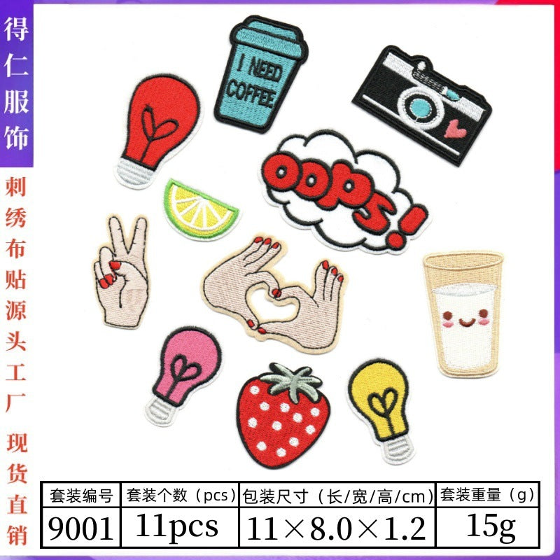 Wholesale Animal smiley face cloth embroidery patch