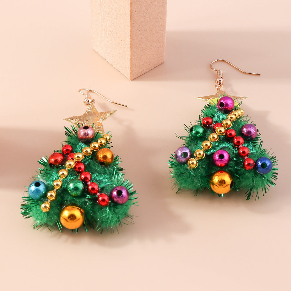 Wholesale Christmas Tree Diy Felt Plastic Earrings