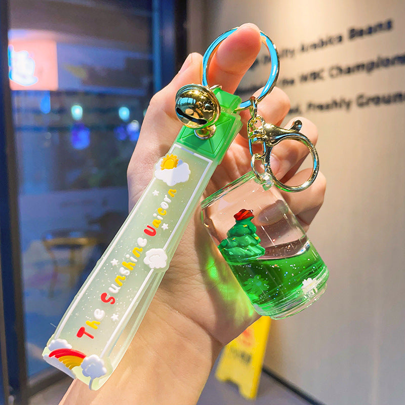 Wholesale Acrylic Oil Floating Christmas Series Keychain