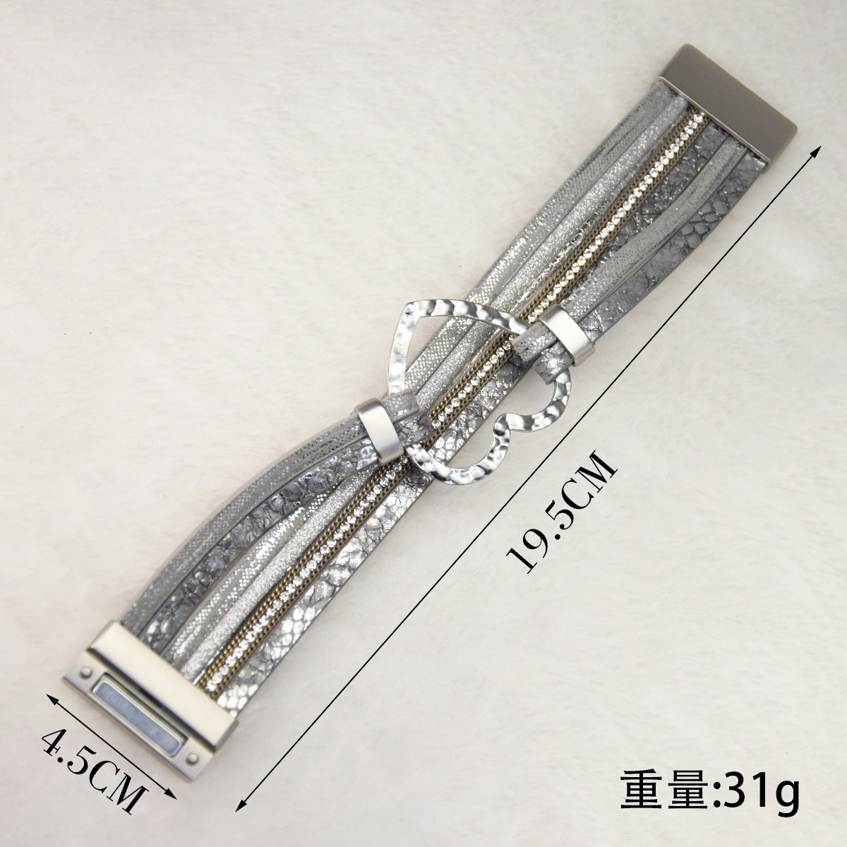 Wholesale 6pcs Exaggerated Heart Accessories Wrist Jewelry Magnetic Clasp Bracelet