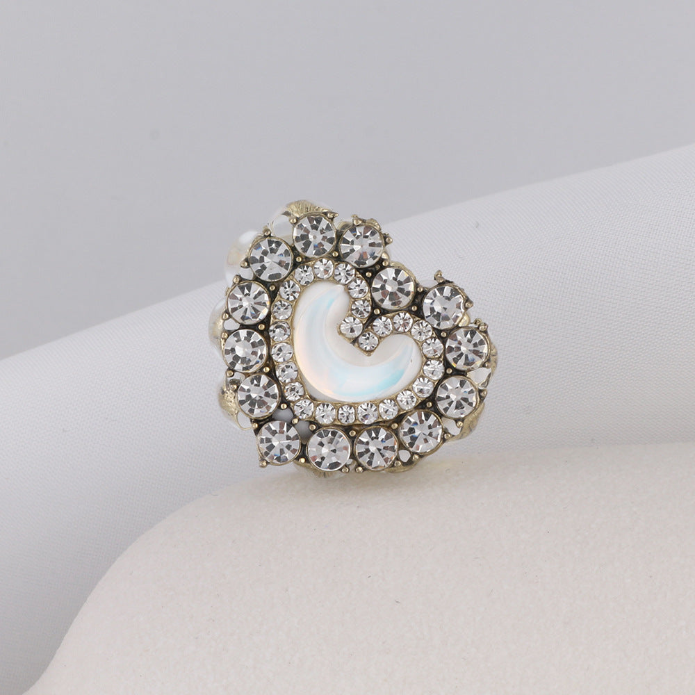 Wholesale Heart-shaped Rose Soft Ceramic Crown Diamond Ball Straight Hole Beads