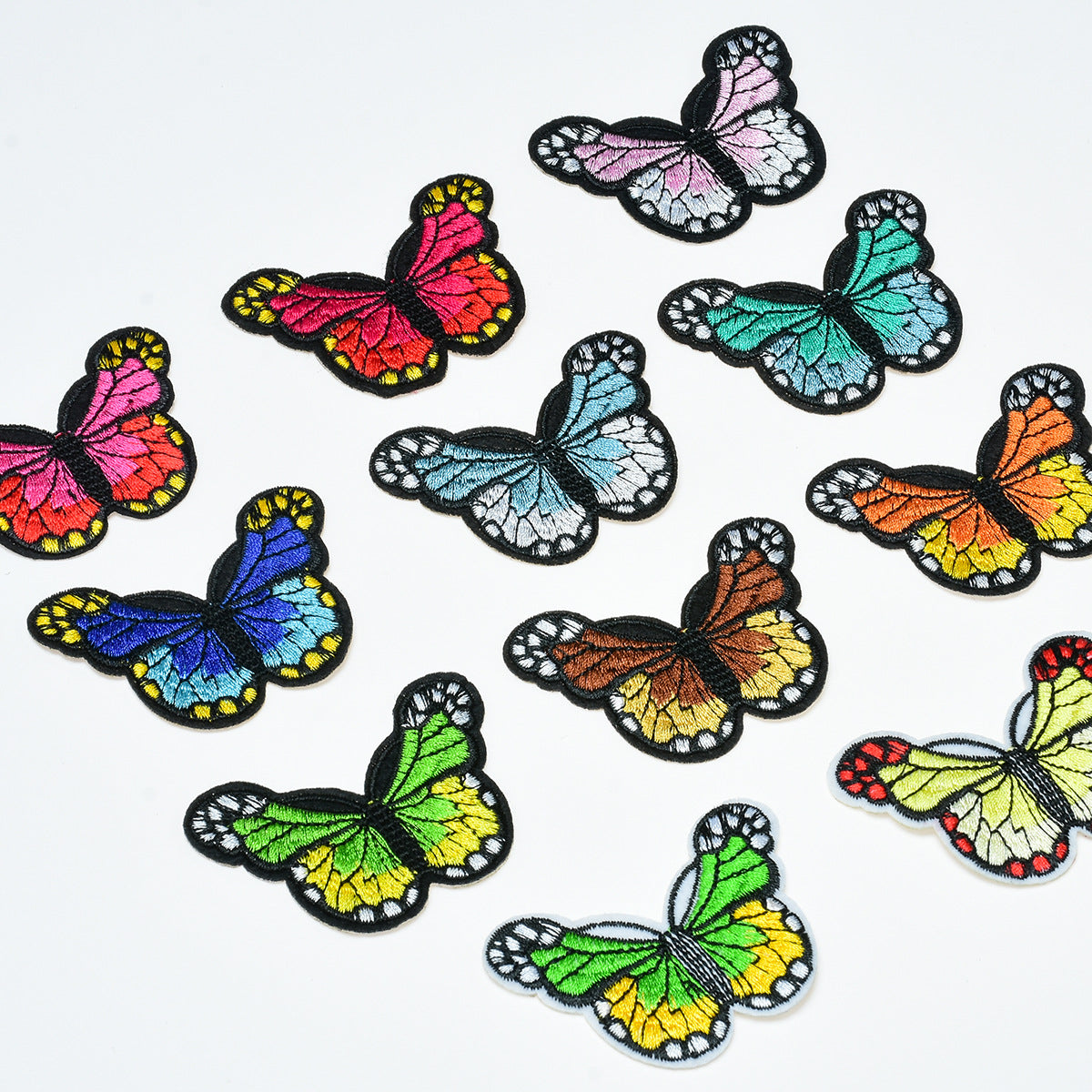 Wholesale Cartoon Butterfly Embroidered Felt Patch Set DIY Sewing Craft Supply For Towel Home Decor