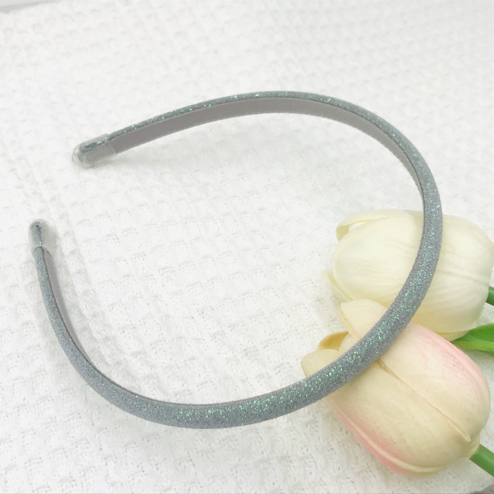 Wholesale Glitter powder retro temperament versatile transparent leather case 0.8cm headband
