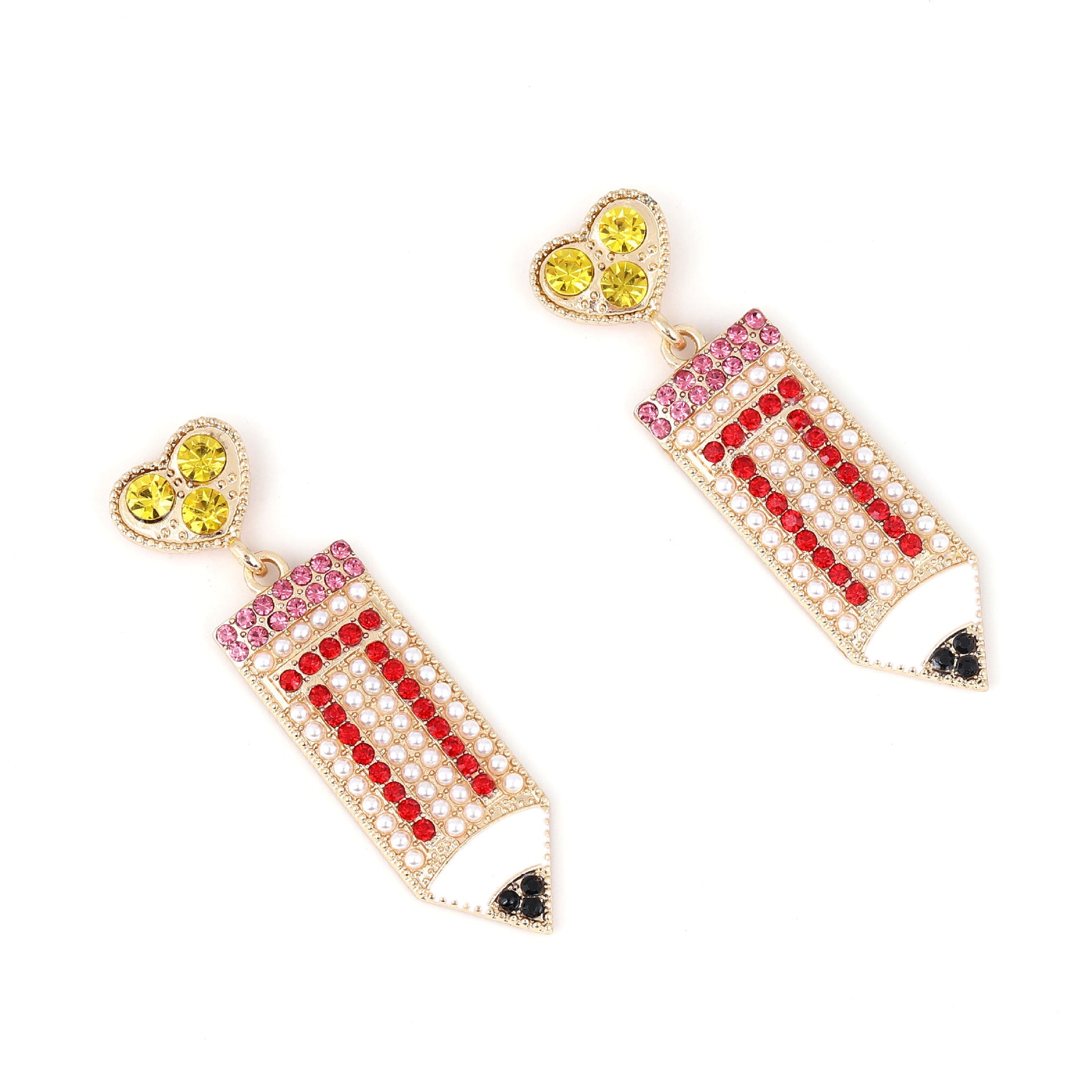 Wholesale Rhinestone Pencil Alloy Earrings