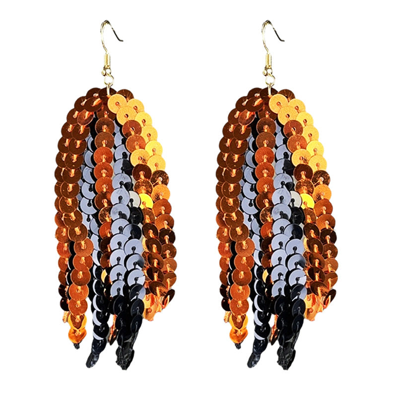 Wholesale Sports Season Multicolor Sparkling Tassel Earrings