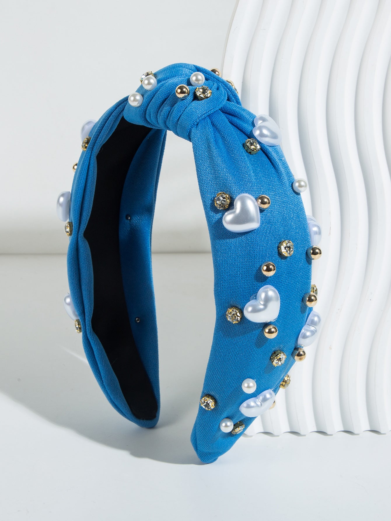 Wholesale Fashion Valentine's Day Love Pearl Wide Brim Knotted Beaded All-match Sweet Headband