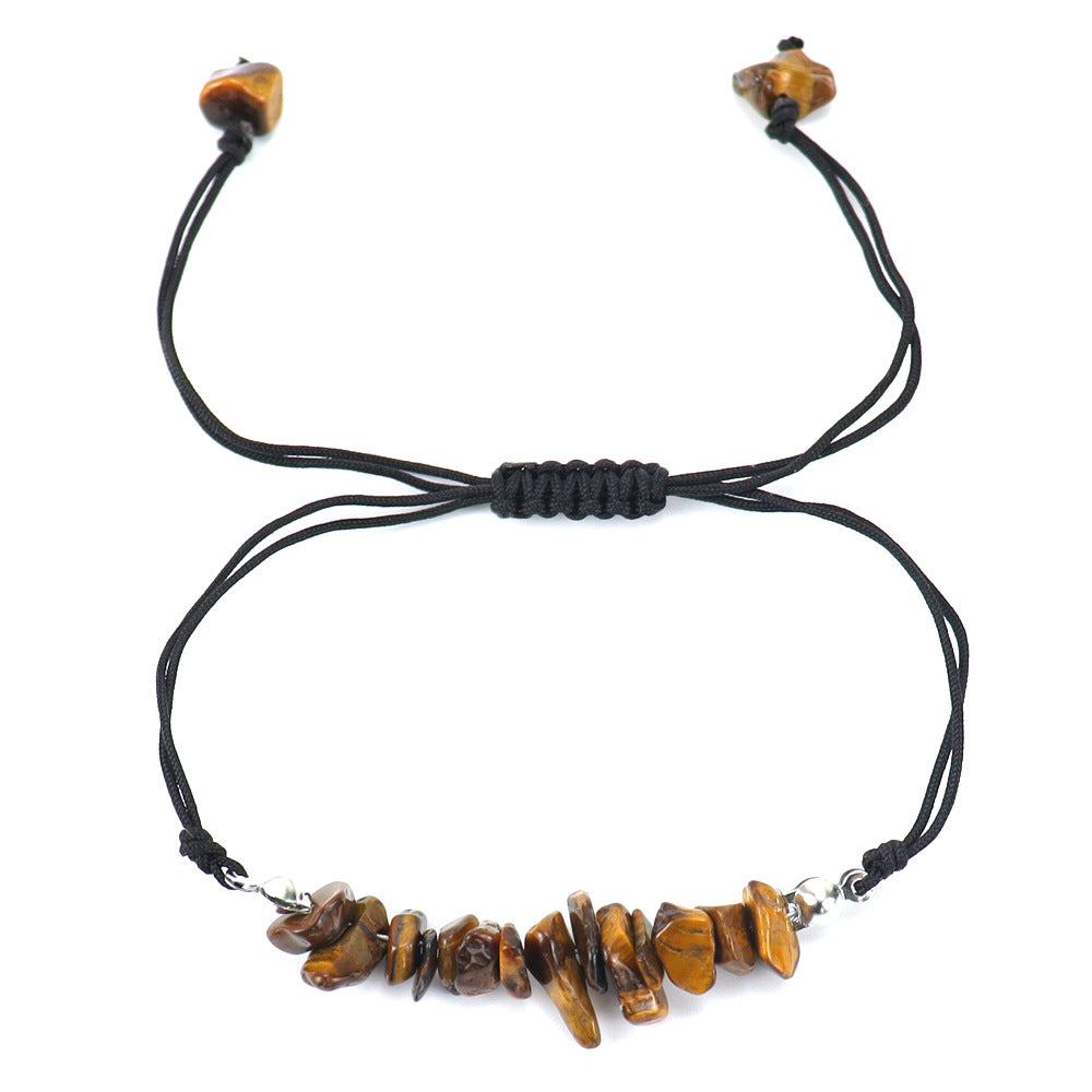 Wholesale Hand-woven Natural Crystal Crushed Stone Amethyst Agate Adjustable Bracelet