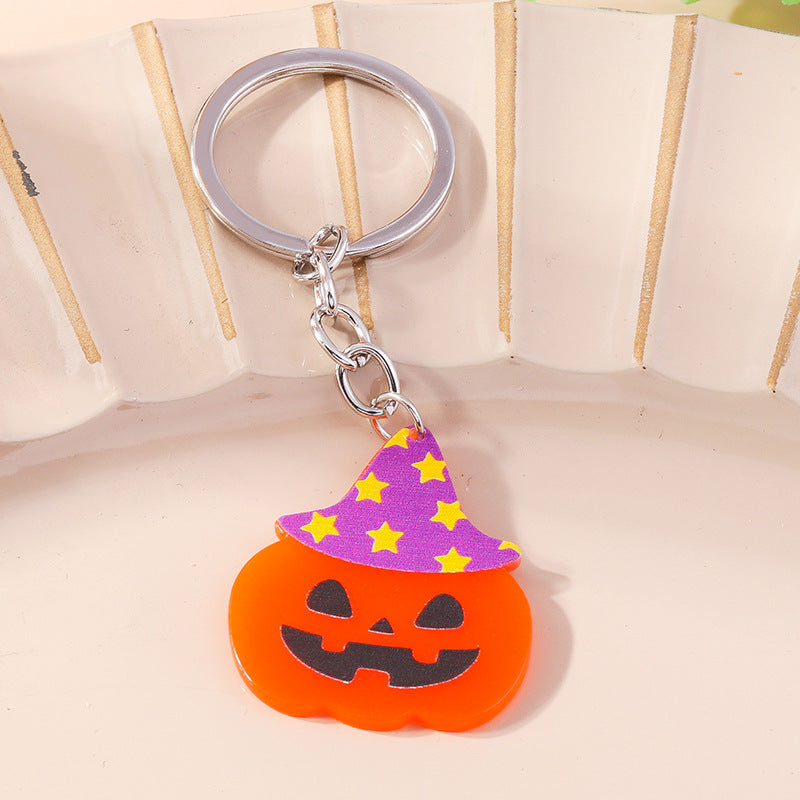 Wholesale Pumpkin Star Hat Metal Keychains