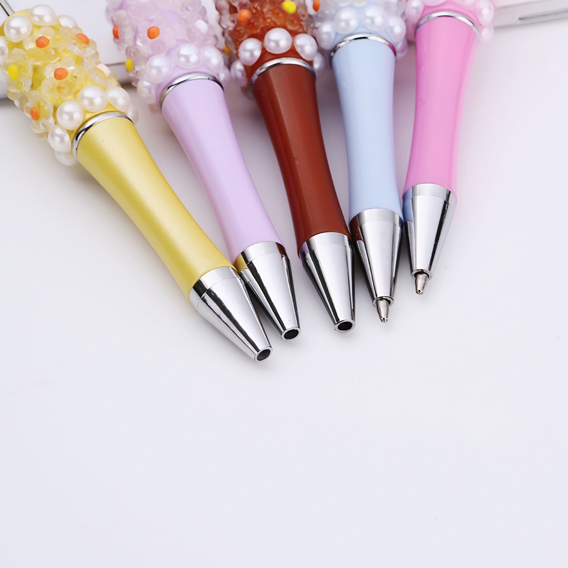 Wholesale Beadable Pens DIY Patch Pearl Flower Beadable Pen